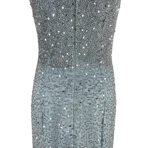 Ricci Wear Halter Neck Sequin Embellished Evening Gown Gray Silver Size M - Picture 10 of 14